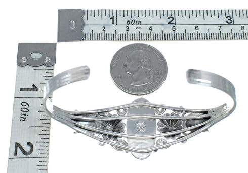 Onyx Authentic Sterling Silver Navajo Cuff Bracelet JX128745